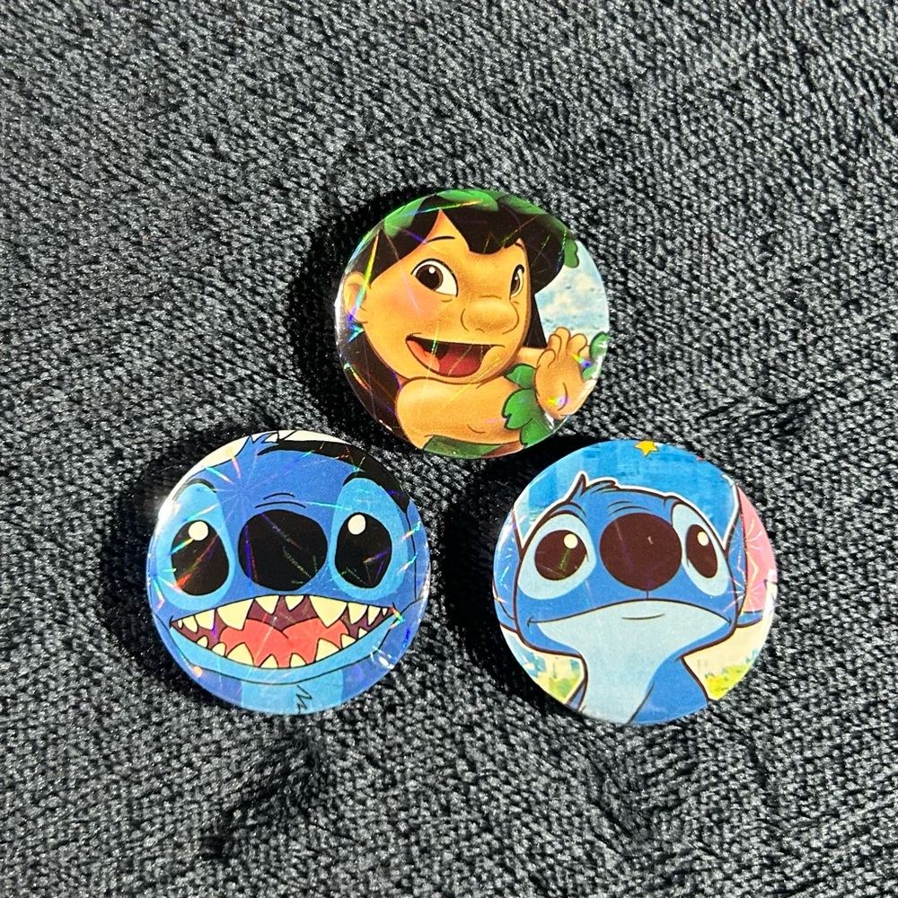 Lilo & Stitch - 3 Button Set (Handmade)